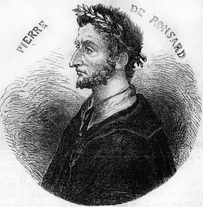 詩人ピエール・ド・ロンサール（1524-1585）の肖像。1885年頃の「Histoire Populaire de la France」に掲載されています。エングレービングです。 作： French School