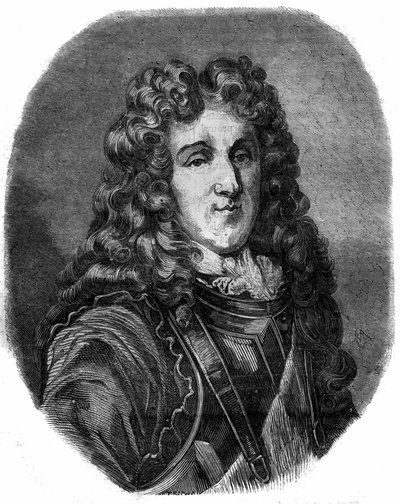 サヴォイ公ウジェーヌ・フランソワ（1663-1736）の肖像。モーリス・ラシャトレ著『世紀を超えたローマ法王と王位継承者たちの歴史』に掲載されている図版 作： French School