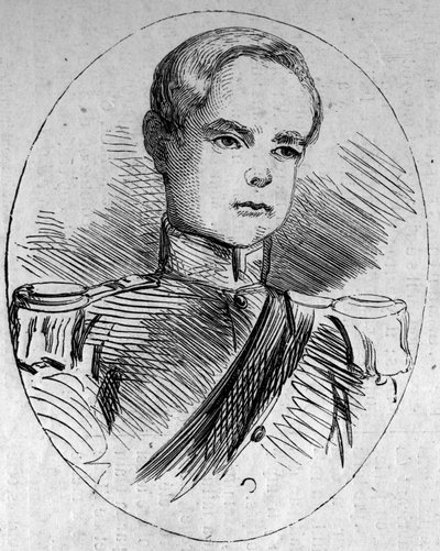 後にハンバート1世（ウンベルト1世）の名でイタリア王となった王子ハンバート（1844-1900）の肖像。1859年2月5日付「Le Monde Illustré」No.95に掲載された版画。 作： French School