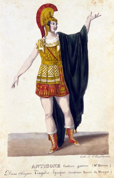 イタリアの作曲家ガスパーレ・スポンティーニ（1774〜1851）の叙情的な悲劇「オランピア」でアンティゴネ役を演じたプロスペル・デリビス（1808〜1880）の肖像。 作： French School