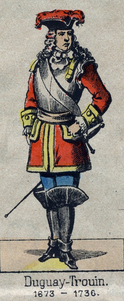 Rene Duguay Trouin (Duguay-Trouin) (Rene Trouin du Gue dit) (1673-1736) フランスの船乗りの肖像。19世紀末のエピナルの画像。 作： French School