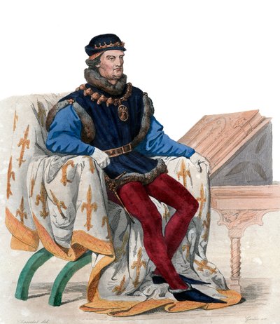 アンジューのルネの肖像。ナポリのルネ1世（1409-1480）とも呼ばれる。 作： French School