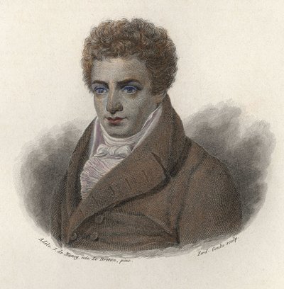 アメリカのエンジニア、ロバート・フルトン（1765-1815）の肖像。"Portraits of Useful Men "にて 作： French School