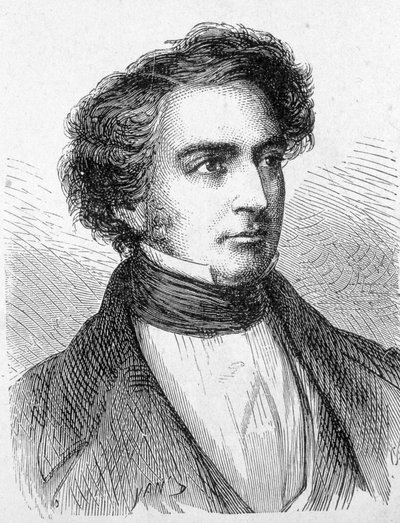 ロバート・ステファンソン（1803 - 1859）の肖像 - "Album of Science; Illustrous Scholars; Great Discoveries" 1896年に掲載。 作： French School