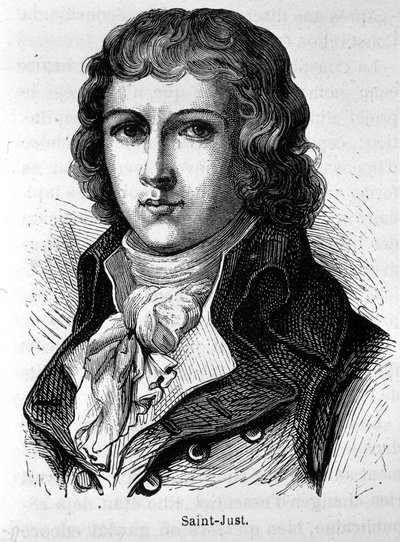 サン＝ジュスト（1767～1794年）の肖像 - アンリ・マルタン著「フランス史」より 作： French School
