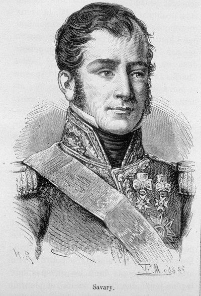 フランスの将軍・政治家（1774～1833年）であるロヴィゴ公爵サヴァリー（1808年）の肖像 - アンリ・マルタンの「L