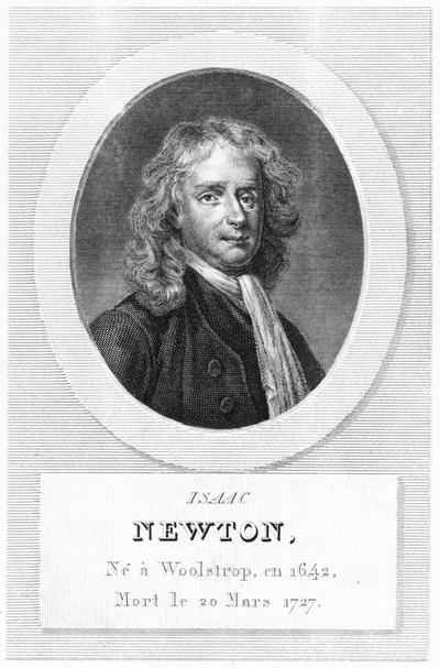 アイザック・ニュートン卿の肖像（1642-1727） 作： French School