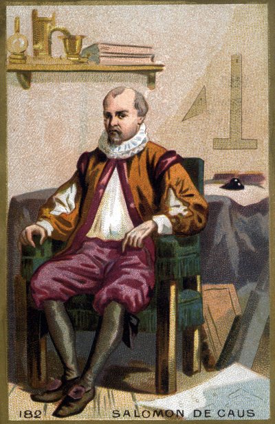 ソロモン・デ・コーズ（1576-1626）の肖像。19世紀末のクロモリトグラフ。 作： French School