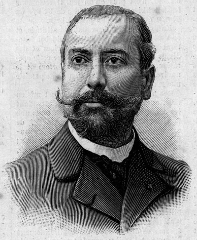 Victor Theophile Liotard (1858-1916), フランスの薬剤師、植民地探検家の肖像。1月29日付「航海日誌」に掲載された版画 作： French School