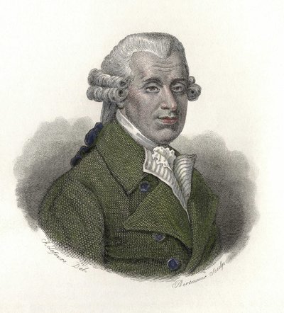 イギリスの医師、ウィリアム・ホーズ（1736-1808）の肖像。"Portraits of Useful Men "にて 作： French School
