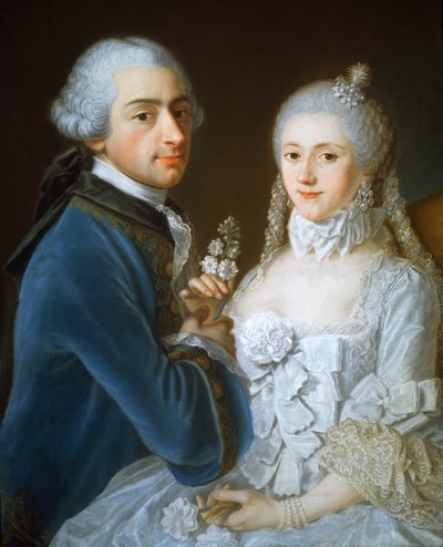 夫婦の肖像、1752年 作： French School