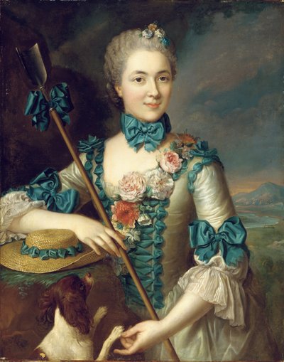 羊飼いとしてルイーズスザンヌエドミーマーテル夫人と言われる女性の肖像画 作： French School