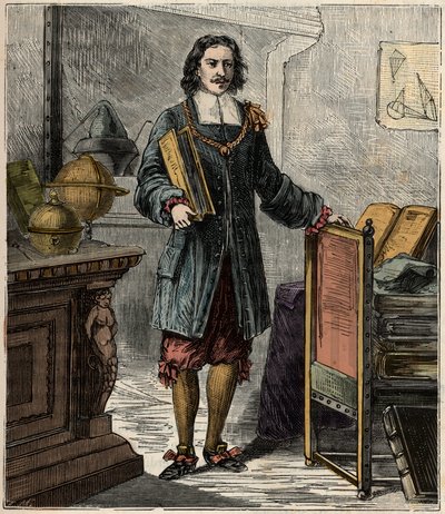 ドイツの技術者・物理学者であるオットー・フォン・ゲリッケ（1602-1686）の肖像 - Portrait of Otto von Guericke (Otto de Guericke) 作： French School