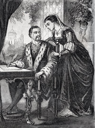 フランス王アンリ2世(1519-1559)とポワチエのディアーヌ(1499-1566)の肖像」(フランス王アンリ2世とポワチエのディアーヌの肖像) - エングレーヴィング - 。 作： French School