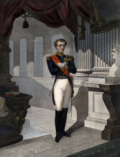 皇帝ナポレオン1世（1769-1821）の息子、ライヒシュタット公爵ナポレオン2世（1811-1832）のローマ王の肖像」 パーネルによるエングレーヴィング 作： French School