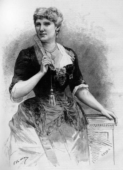 スウェーデンのソプラノ歌手Christine Nilsson（1843-1921）の肖像（『Illustrous World』1887年）。 作： French School