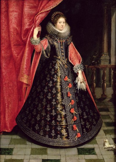 1625年以降、フランスのヘンリエッタマリア（1609-69）と推定される肖像画 作： French School