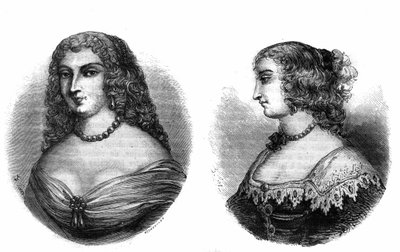 マドモアゼル・ド・ラ・ファイエット（Louise de La Fayette 1618-1665）」と「マドモアゼル・ド・オートフォール（Marie de Hautefort）」のポートレート。 作： French School