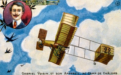 フランスのパイオニア飛行士ガブリエル・ヴォワザンを祝うポストカード、1900年代初頭（クロモリソ） 作： French School