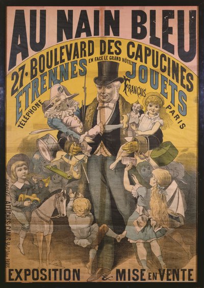 Au Nain Bleuの広告ポスター、1890年頃 作： French School