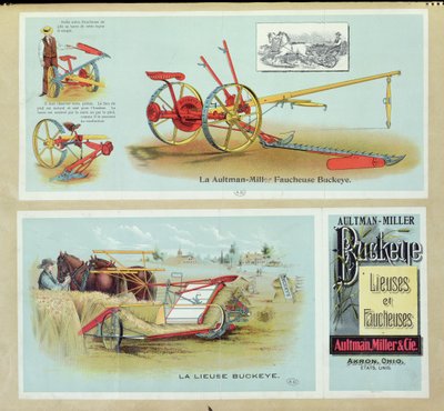 19世紀末のAultman-Miller Buckeye Binders and Reapersのポスター広告 作： French School