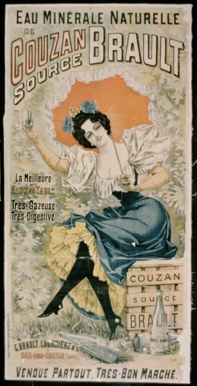 CouzanのBrault天然ミネラルウォーターの広告ポスター 作： French School