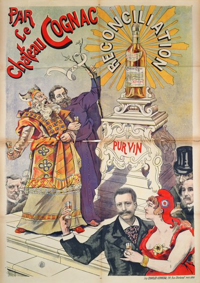 和解の促進者としてのコニャックの広告、1890-95 作： French School
