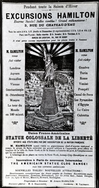 ポスター広告遠足ハミルトン、1890年頃 作： French School