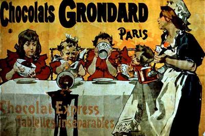 パリの「Grondard Chocolates」の広告ポスター（カラーリトグラフ） 作： French School