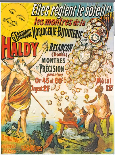 Horlogerie-Bijouterie Haldyのポスター広告、1890年以前 作： French School