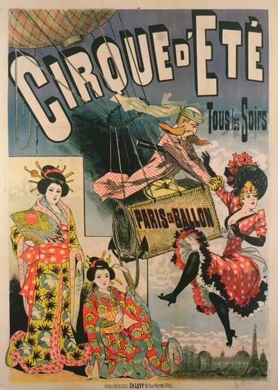 Cirque dEteでParis en Ballonを宣伝するポスター 作： French School