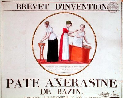 Pate Axerasine de Bazin」の広告ポスター 19世紀初頭（カラーエングレービング） 作： French School