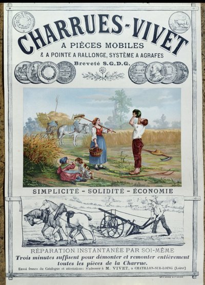 プラウの宣伝ポスター、1891年 作： French School