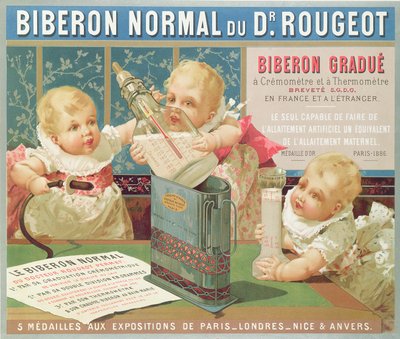 ルジョー博士がデザインした目盛り付きボトルの広告ポスター、1887年 作： French School