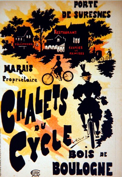 シャレー・デュ・サイクルの宣伝ポスター（ブローニュの森、Porte de Suresnes付近 作： French School