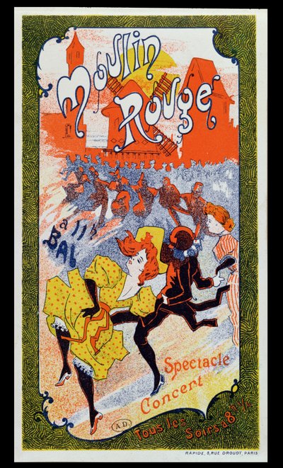 ムーランルージュの広告ポスター、1890〜1900年頃 作： French School