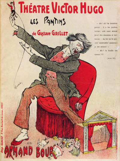 19世紀後半のビクターユーゴー劇場でのギュスターヴグリレットのレパンタンのポスター 作： French School