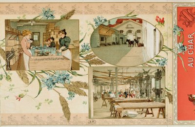 工場でのパスタの準備、1900年頃 作： French School