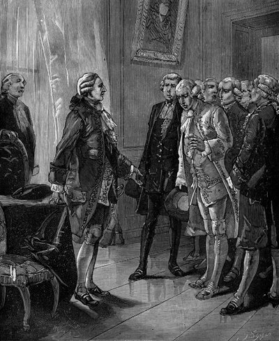 1783年にフランス国王ルイ16世に提出された、芸術・数学のためのコンセルヴァトワール創設の提案書。 作： French School