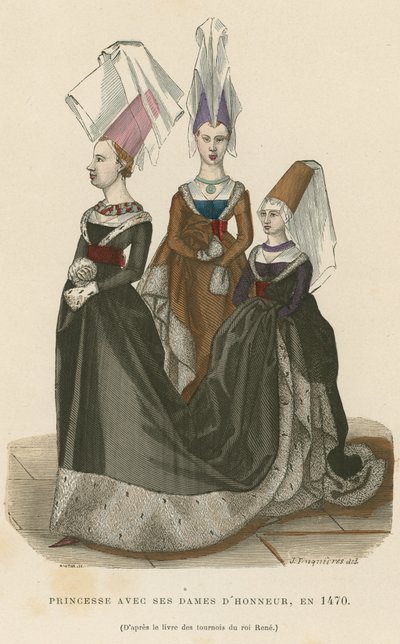 名誉のある女性の王女、1470 作： French School