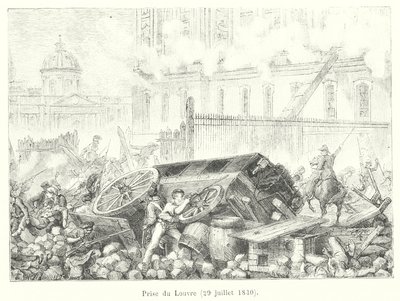 1830年7月29日のルーヴル美術館のキャプチャ（エングレーヴィング 作： French School
