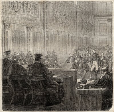 1822年のジャン・バティスト・ブルトン（Jean-Baptiste）ディット・ベルトン（1769-1822）将軍のポワチエの王立裁判所による訴訟 作： French School