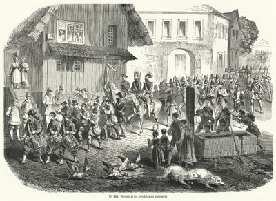 グスタフシュトルーヴェとドイツの共和党の行列、1848年の革命 作： French School