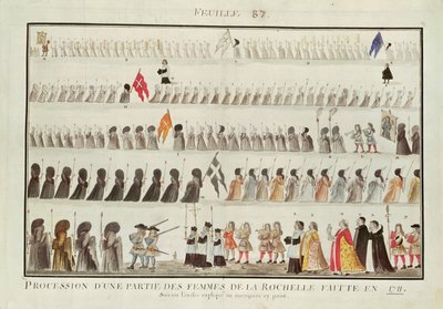 ラロシェル出身の女性グループの行列、1711年 作： French School