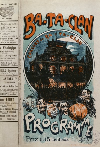 Ba-Ta-Clanカフェコンサートのプログラム、1905年頃 作： French School