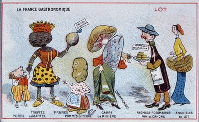 ロット地方の特産品を描いたプロモーションカードと教育カード、1910年頃 作： French School