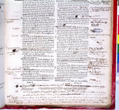 フランス・アカデミー辞書版の修正を加えた校正ページ（紙にインク）（179941の詳細 作： French School