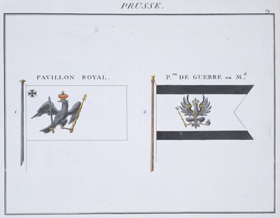プロイセンの旗、1819年頃のフランスの旗の本 作： French School