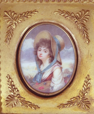 ケシとヤグルマギクと小麦の束を運ぶパルチェリードヴァランス、c。 1783（トイレ） 作： French School