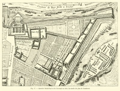 1650年のサンポール地区とアーセナル、ゴンボースト計画の複製 作： French School